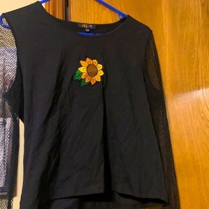 Delia’s sunflower mesh long sleeve
